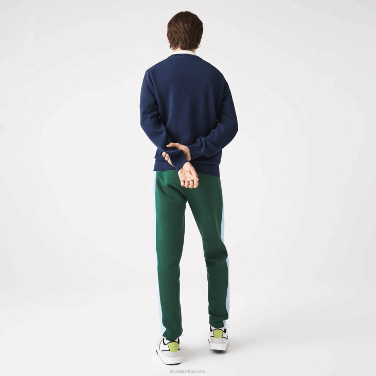 мушкарци џемпер од органског памука са в-изрезом 86881325 блуе цхине 3гф Lacoste