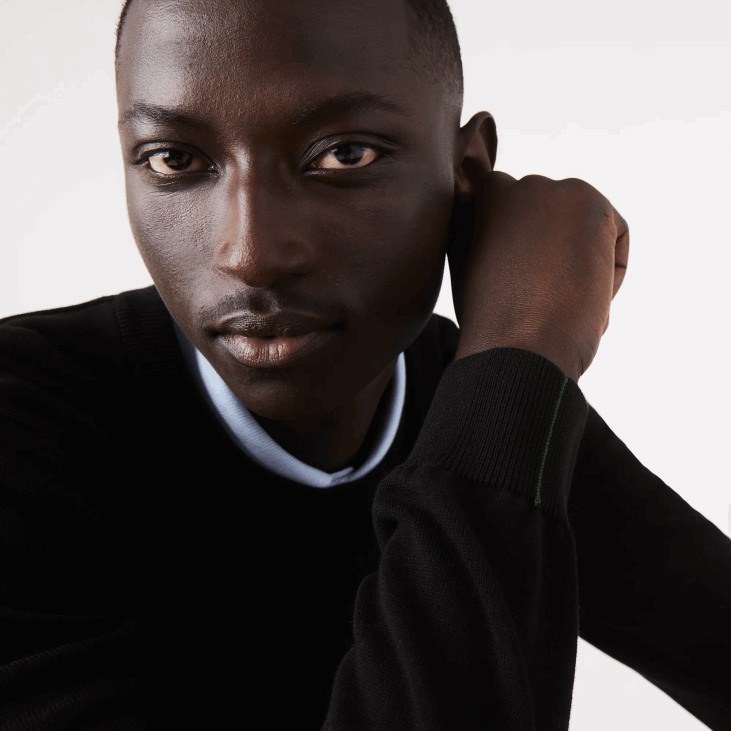 мушкарци џемпер са округлим изрезом од органског памука 86881450 црна 031 Lacoste