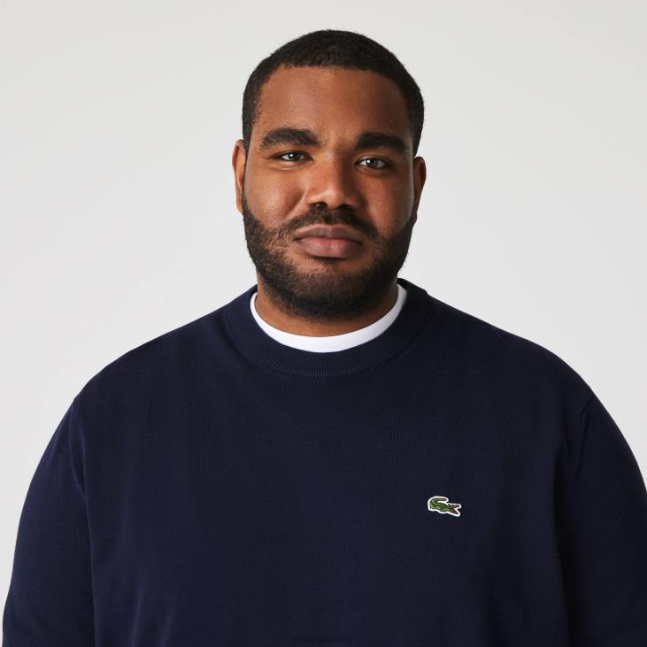мушкарци џемпер са округлим изрезом од органског памука 86881451 тамноплава 166 Lacoste