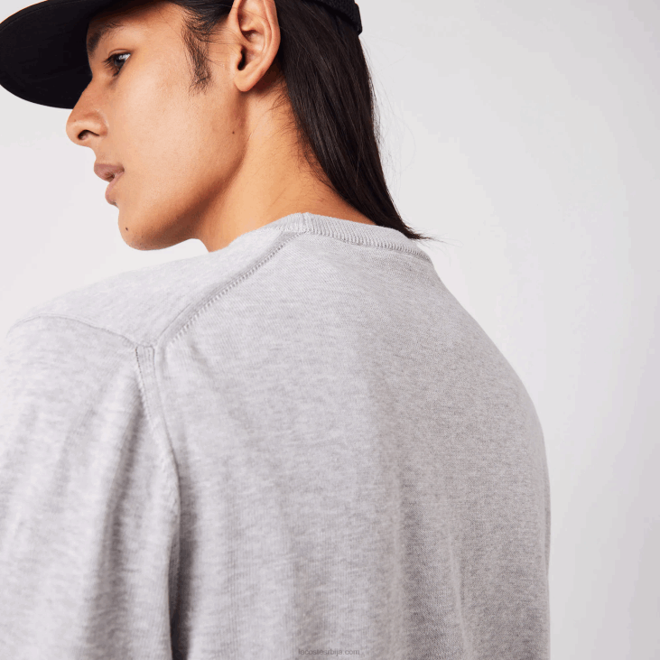 мушкарци џемпер са округлим изрезом од органског памука 86881452 сиви кине цца Lacoste