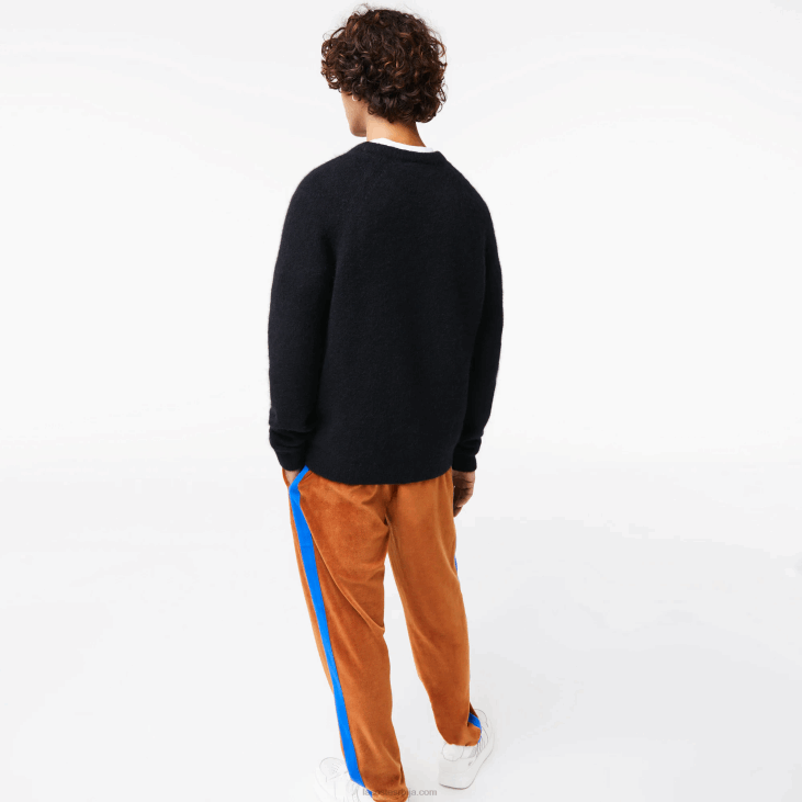 мушкарци брендирани џемпер од мешавине крокодила од алпаке 86881464 црно плава 985 Lacoste