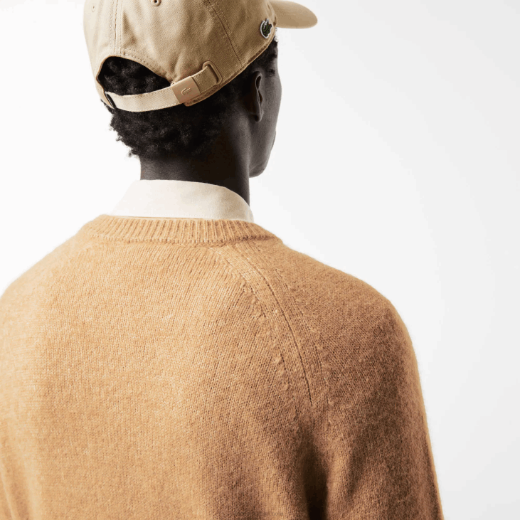 мушкарци брендирани џемпер од мешавине крокодила од алпаке 86881465 беж бела фп9 Lacoste