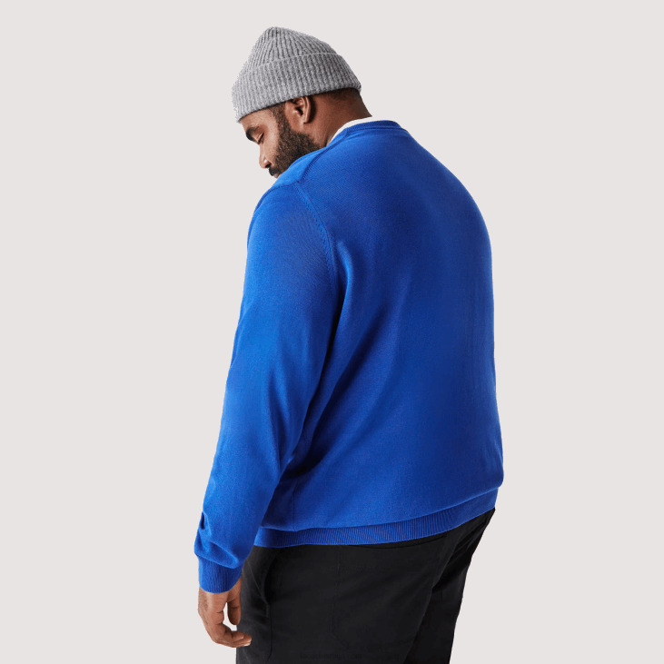 мушкарци џемпер са округлим изрезом од органског памука 86881491 плава к1к Lacoste