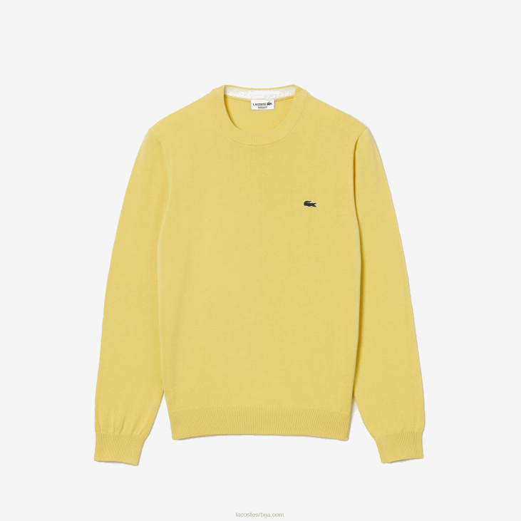мушкарци џемпер са округлим изрезом од органског памука 86881617 жута 107 Lacoste