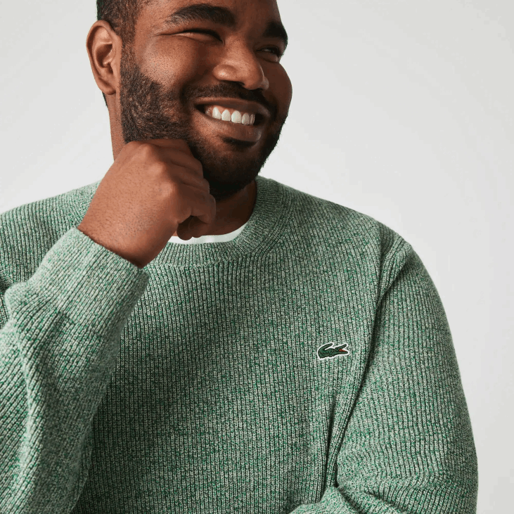 мушкарци плетени џемпер са великим изрезом 86881621 бела зелена беж аик Lacoste