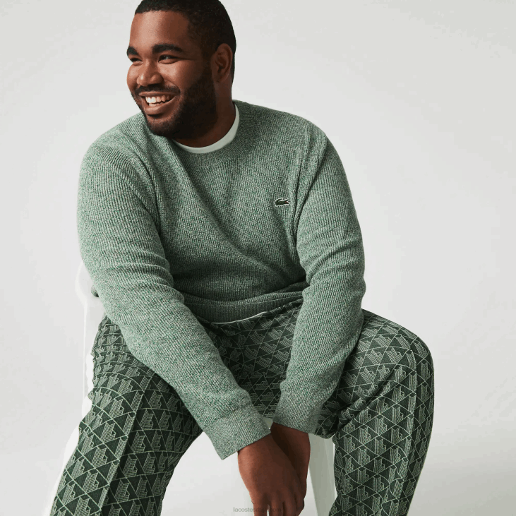 мушкарци плетени џемпер са великим изрезом 86881621 бела зелена беж аик Lacoste