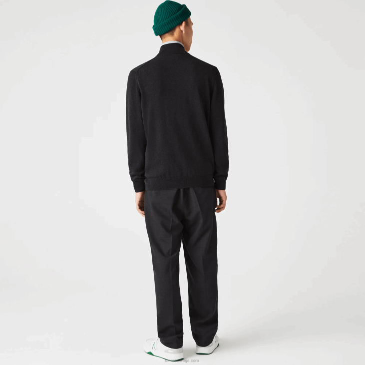 мушкарци џемпер од органског памука са рајсфершлусом са овратником 8688462 сива ел6 Lacoste