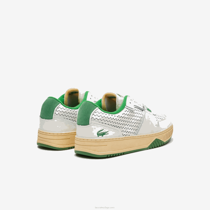 мушкарци л001 кожне поп патике на пету 86881745 бела/зелена 082 Lacoste