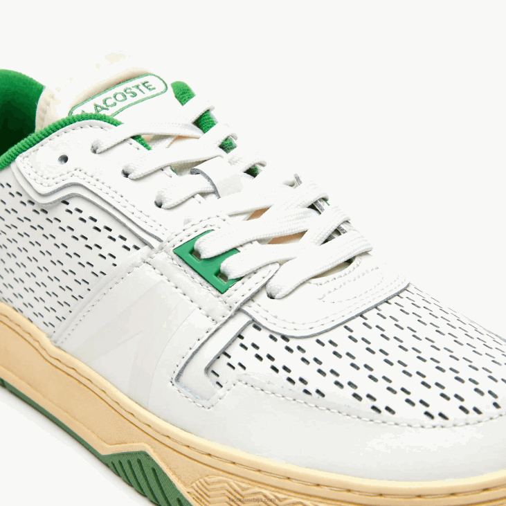 мушкарци л001 кожне поп патике на пету 86881745 бела/зелена 082 Lacoste