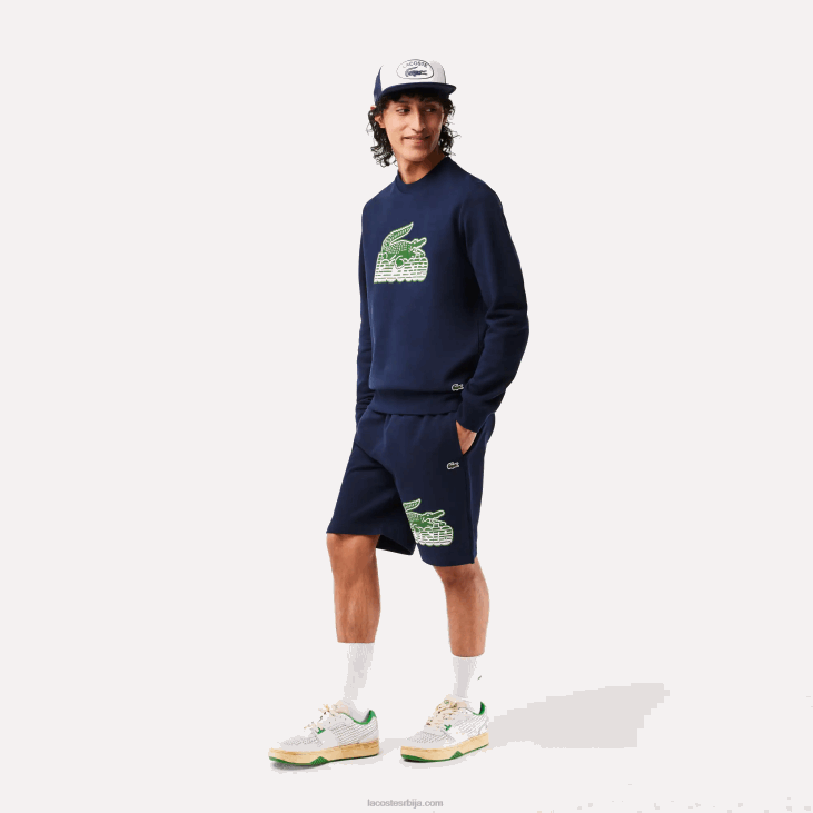 мушкарци л001 кожне поп патике на пету 86881745 бела/зелена 082 Lacoste