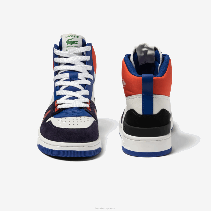 мушкарци л001 средње кожне цолорблоцк патике 86881751 бела и тамноплава 042 Lacoste