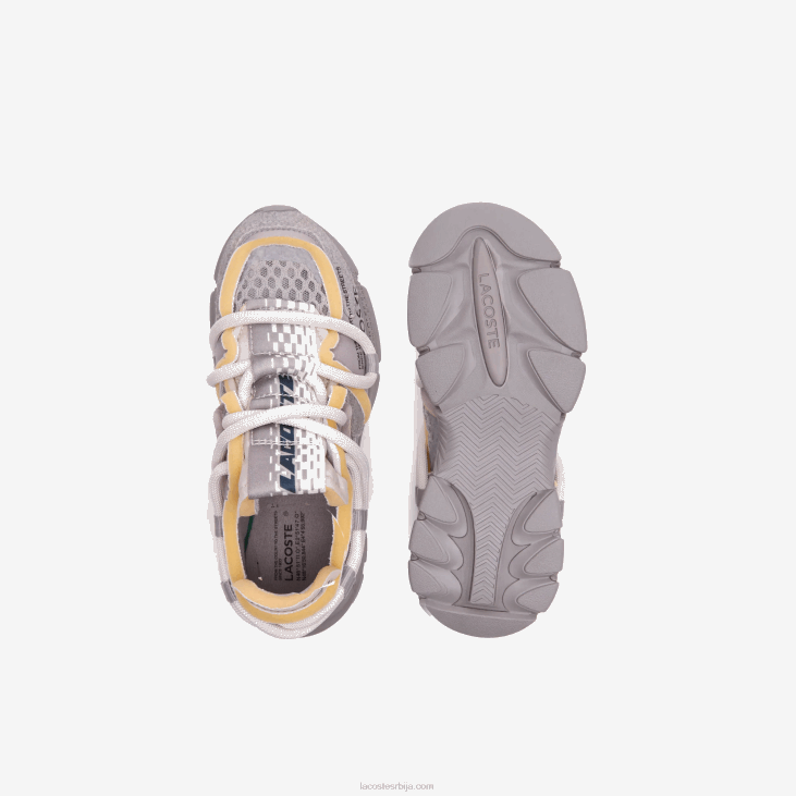 мушкарци л003 активне текстилне патике за писту 86881732 сиво бела 1е7 Lacoste