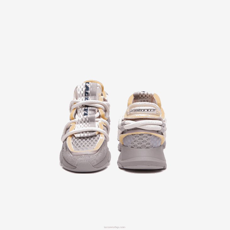 мушкарци л003 активне текстилне патике за писту 86881732 сиво бела 1е7 Lacoste