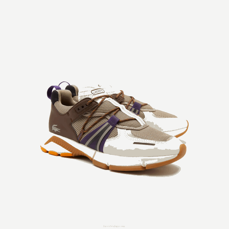 мушкарци л003 текстилне цолор-блок патике 86881787 бело и сиво 2б7 Lacoste