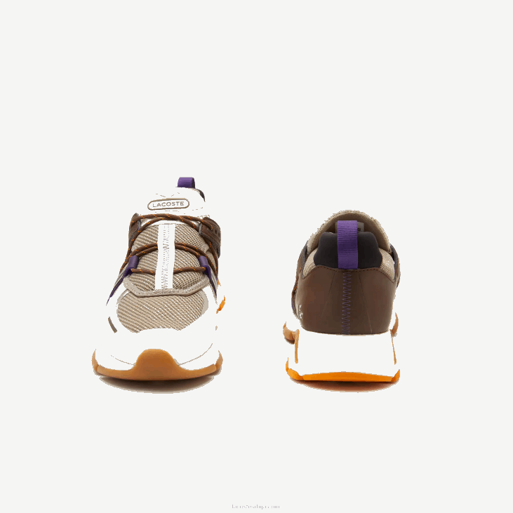 мушкарци л003 текстилне цолор-блок патике 86881787 бело и сиво 2б7 Lacoste