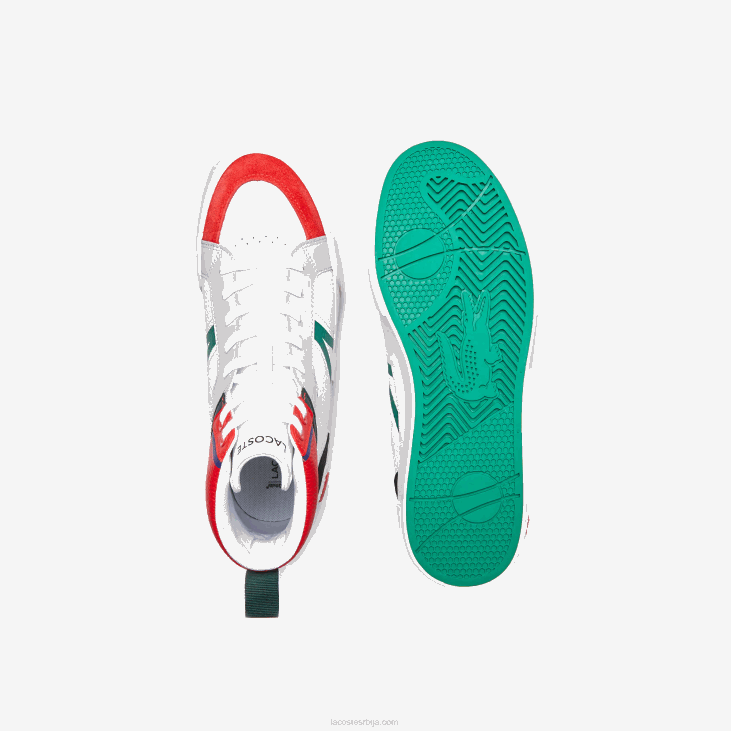 мушкарци л004 средње кожне патике 86881794 бела и црвена 286 Lacoste