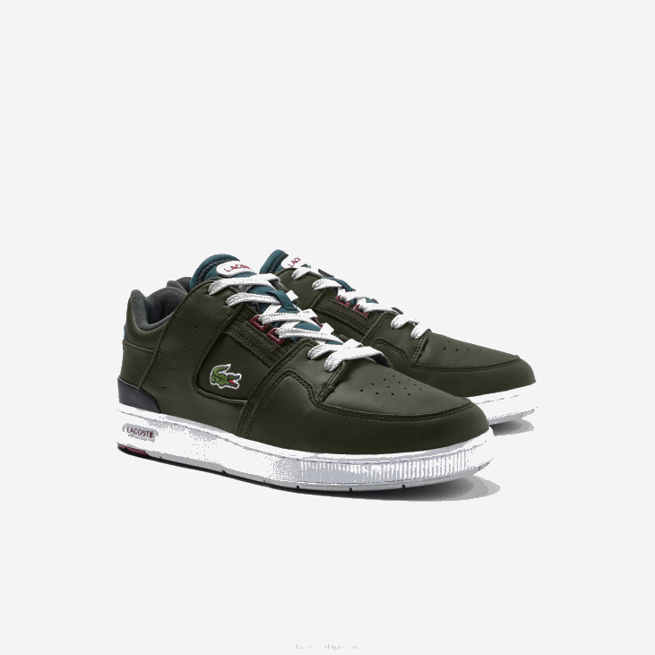 мушкарци патике у контрастној боји коже са судским кавезом 86881705 каки и бело 255 Lacoste