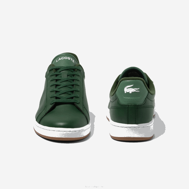 мушкарци Царнаби про патике са кожним гуменим ђоном 86881723 тамнозелена гума грг Lacoste