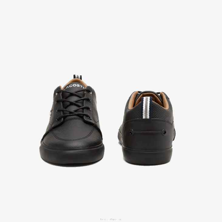 мушкарци баилисс кожне патике са перфорираним крагном 86881758 блацк 02х Lacoste