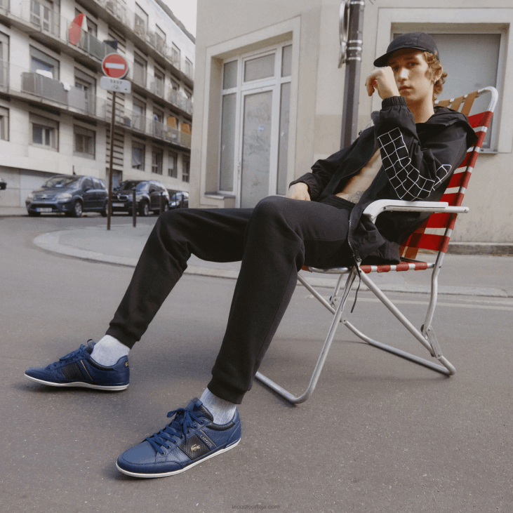 мушкарци патике од цхаимон коже и карбонских влакана 86881769 морнарица нб0 Lacoste