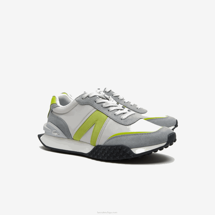 мушкарци л-спин делуке кожне патике контрастне боје 86881788 светло сиво зелена 7а8 Lacoste