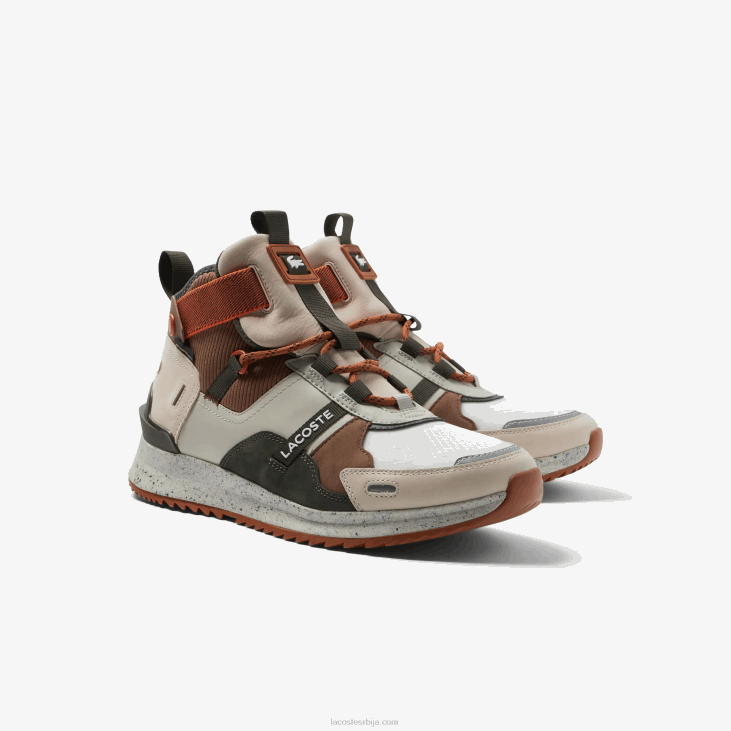 мушкарци рун бреакер кожне ципеле у боји у боји 86881793 браон бела 2ц3 Lacoste