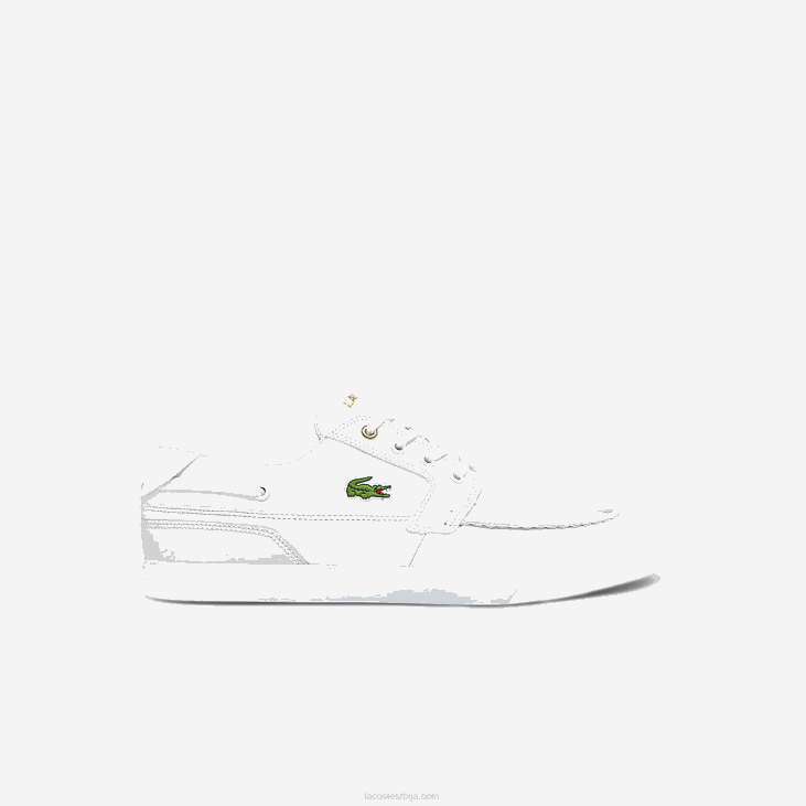 мушкарци баилисс палубне кожне и синтетичке ципеле за чамце 86881802 бело и бело 65т Lacoste