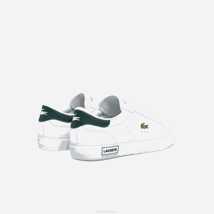 мушкарци поверцоурт кожне патике 86881806 бела и тамно зелена 1р5 Lacoste