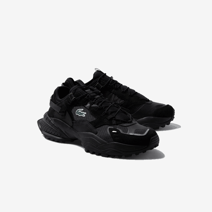 мушкарци л-гуард бреакер текстилне и антилоп патике 86881826 блацк 02х Lacoste