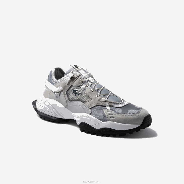 мушкарци л-гуард бреакер текстилне и антилоп патике 86881827 светло сива и црна гб7 Lacoste