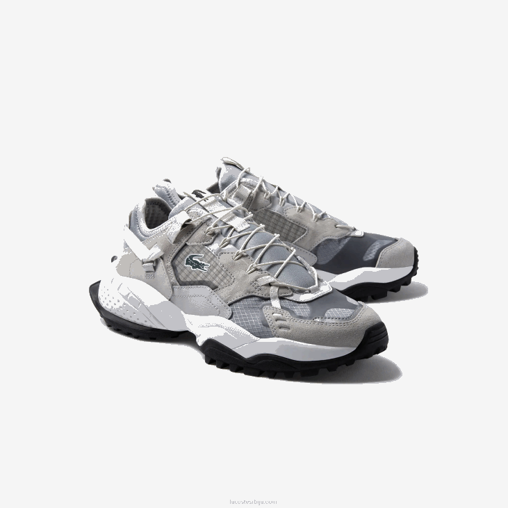 мушкарци л-гуард бреакер текстилне и антилоп патике 86881827 светло сива и црна гб7 Lacoste