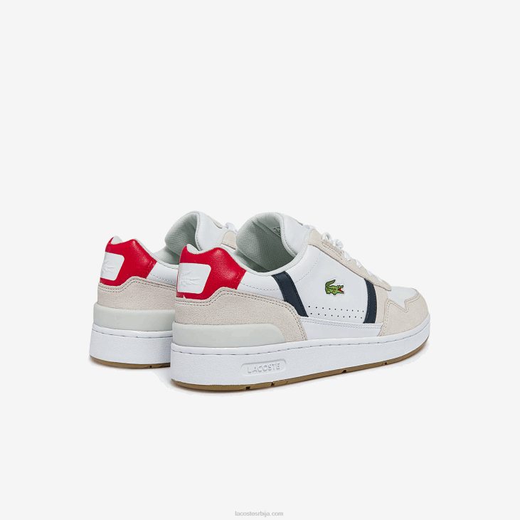 мушкарци т-цлип тробојне патике од коже и семиша 86881836 бела/плава и црвена 407 Lacoste