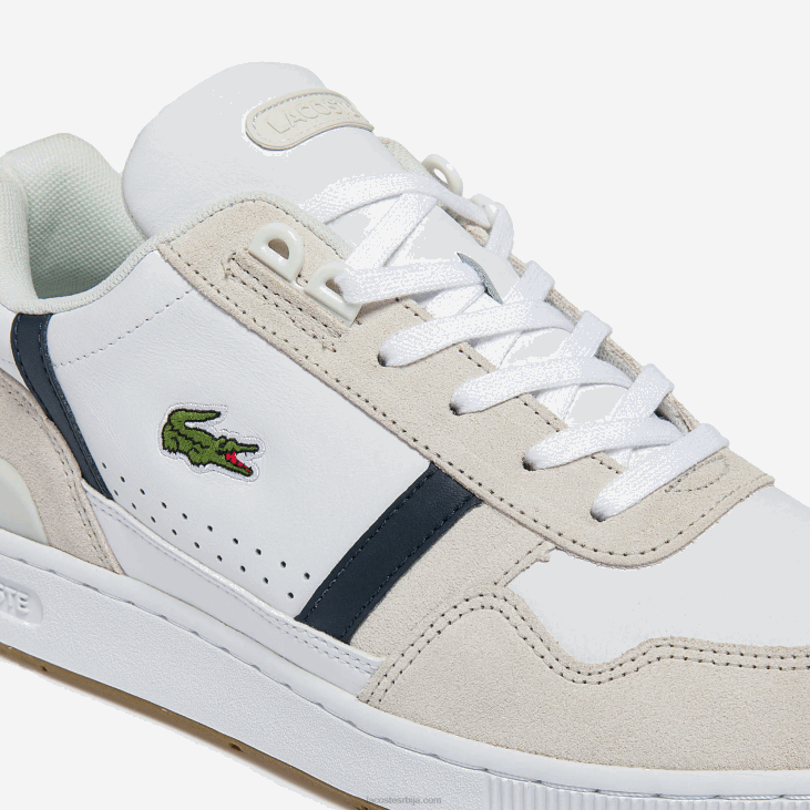 мушкарци т-цлип тробојне патике од коже и семиша 86881836 бела/плава и црвена 407 Lacoste