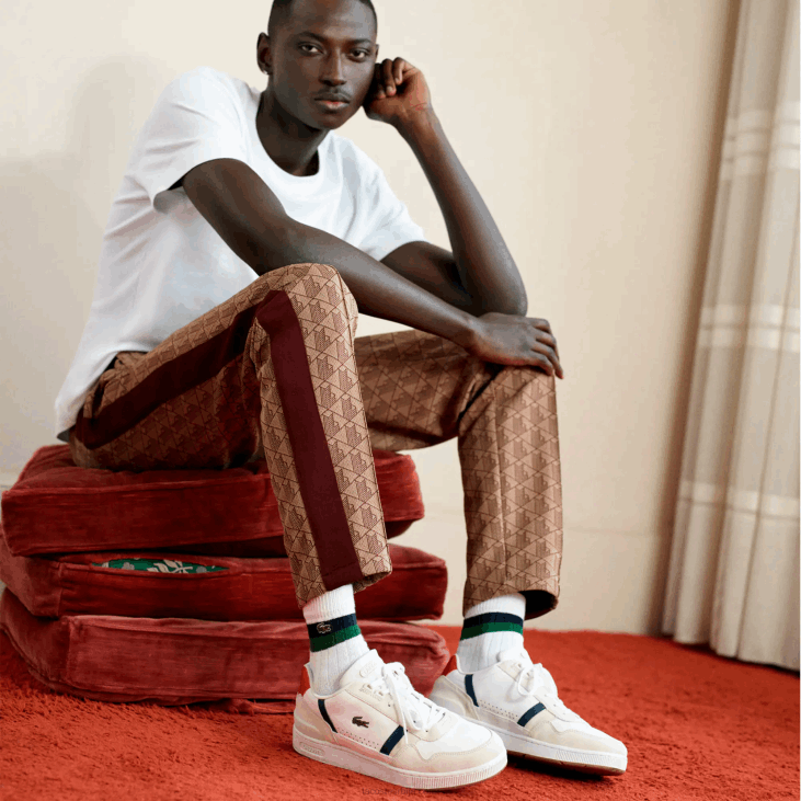 мушкарци т-цлип тробојне патике од коже и семиша 86881836 бела/плава и црвена 407 Lacoste