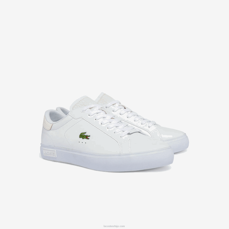 мушкарци патике од сјајне коже поверцоурт 86881845 бела 21г Lacoste