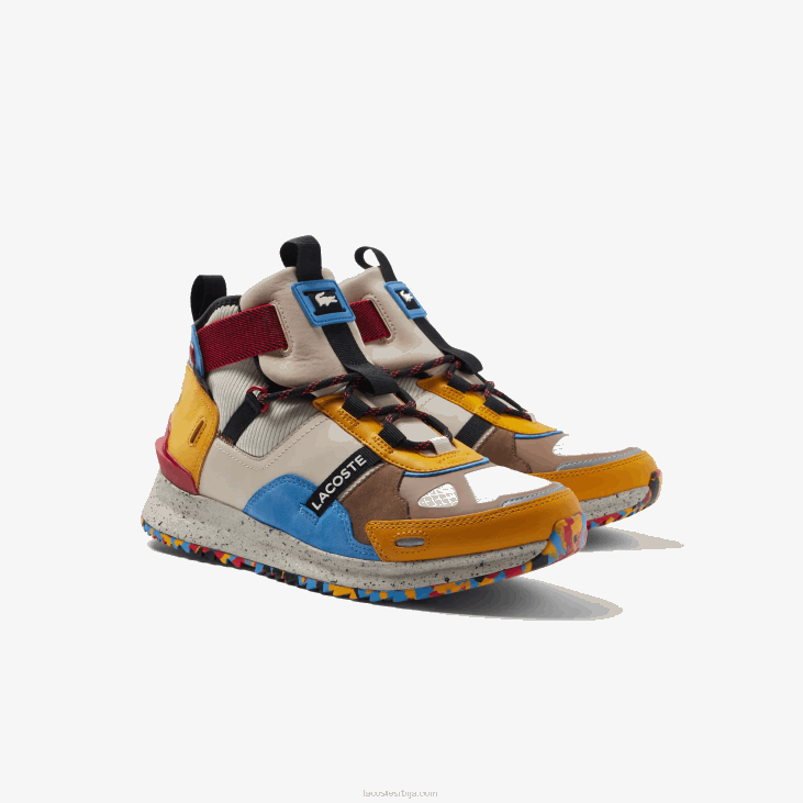 мушкарци рун бреакер кожа и синтетичке ципеле на отвореном 86881848 бело и браон ов8 Lacoste