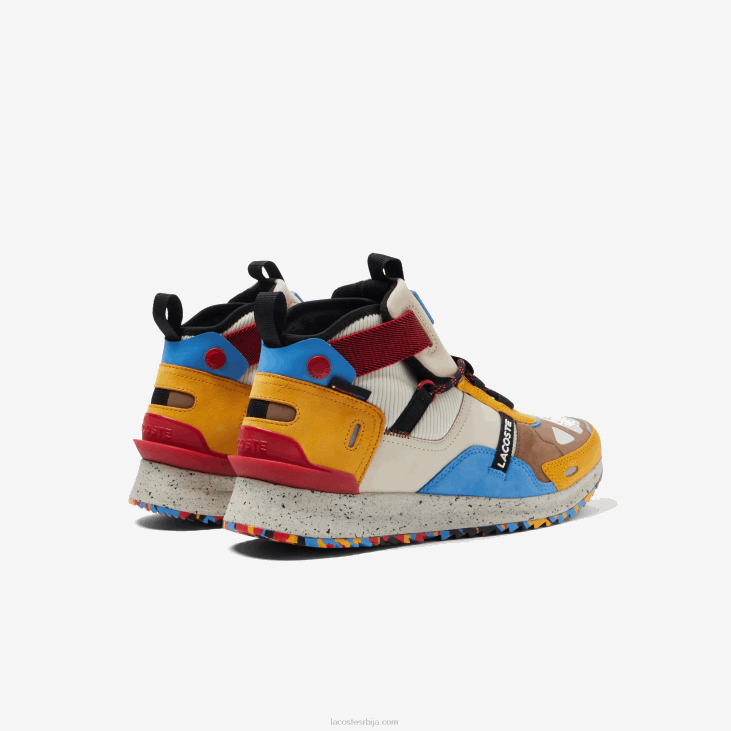 мушкарци рун бреакер кожа и синтетичке ципеле на отвореном 86881848 бело и браон ов8 Lacoste