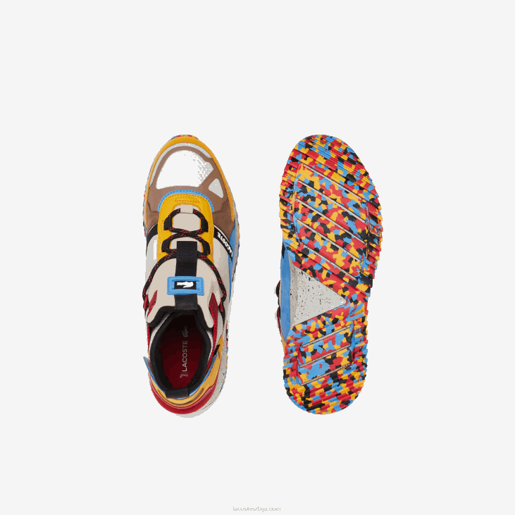 мушкарци рун бреакер кожа и синтетичке ципеле на отвореном 86881848 бело и браон ов8 Lacoste