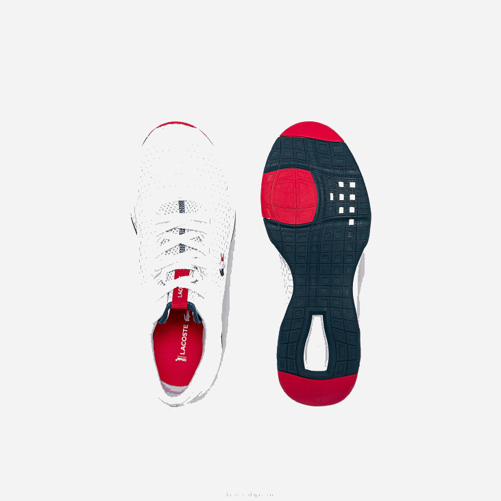 мушкарци текстилне патике са текстуром на судском погону 86881861 бела/плава и црвена 407 Lacoste