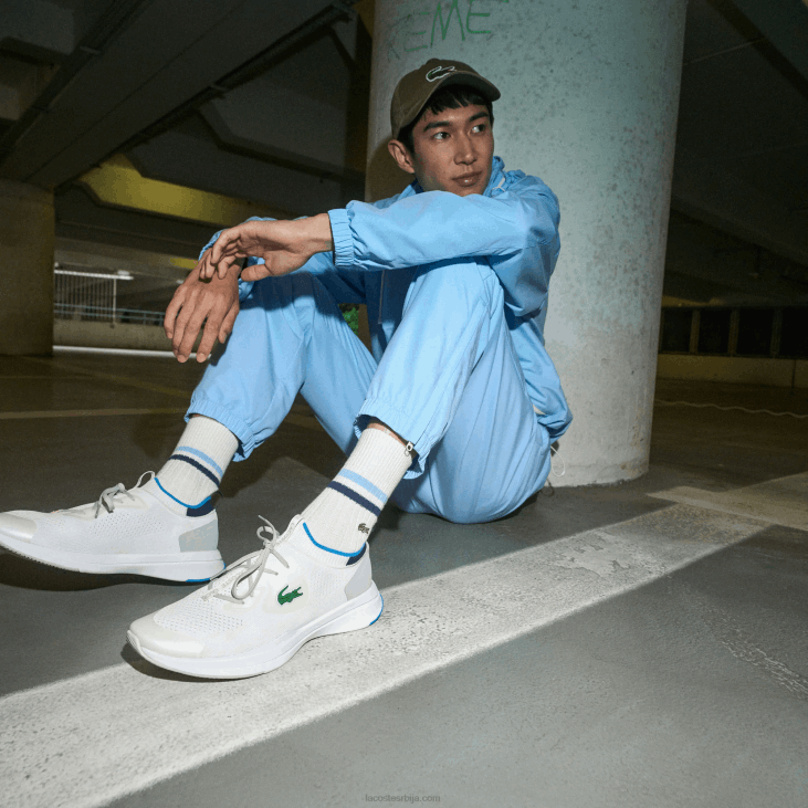 мушкарци рун спин плетене текстилне патике 86881863 бела/плава 080 Lacoste