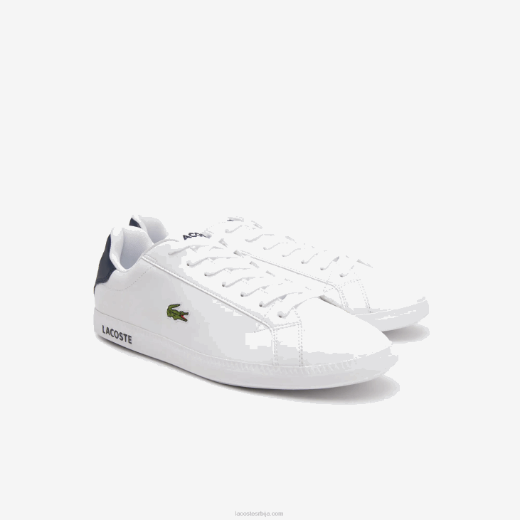 мушкарци дипломиране кожне патике 86881912 бела и тамноплава 042 Lacoste