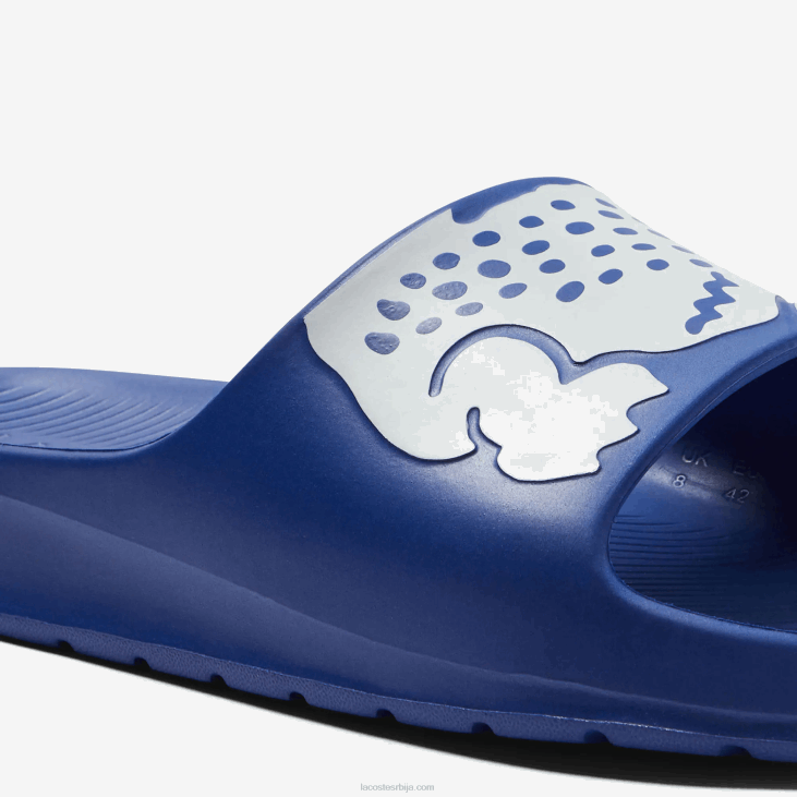 мушкарци цроцо 2.0 синтетички лого каиш слајдова 86881898 плаво бела 221 Lacoste