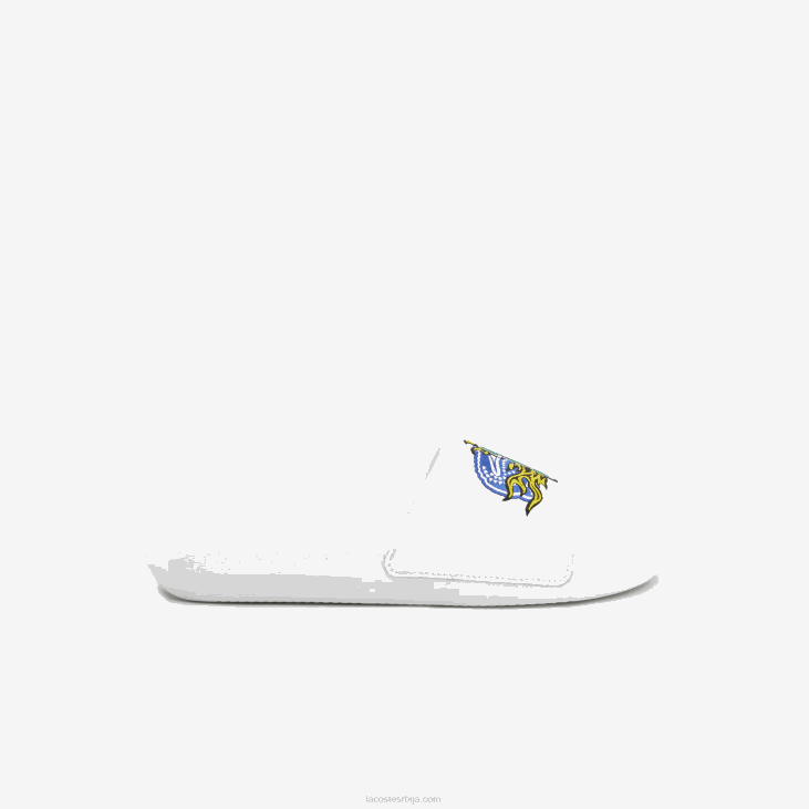 мушкарци кроко синтетички тобогани 86881768 бела/зелена 082 Lacoste