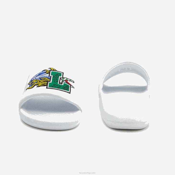 мушкарци кроко синтетички тобогани 86881768 бела/зелена 082 Lacoste